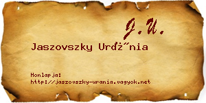 Jaszovszky Uránia névjegykártya